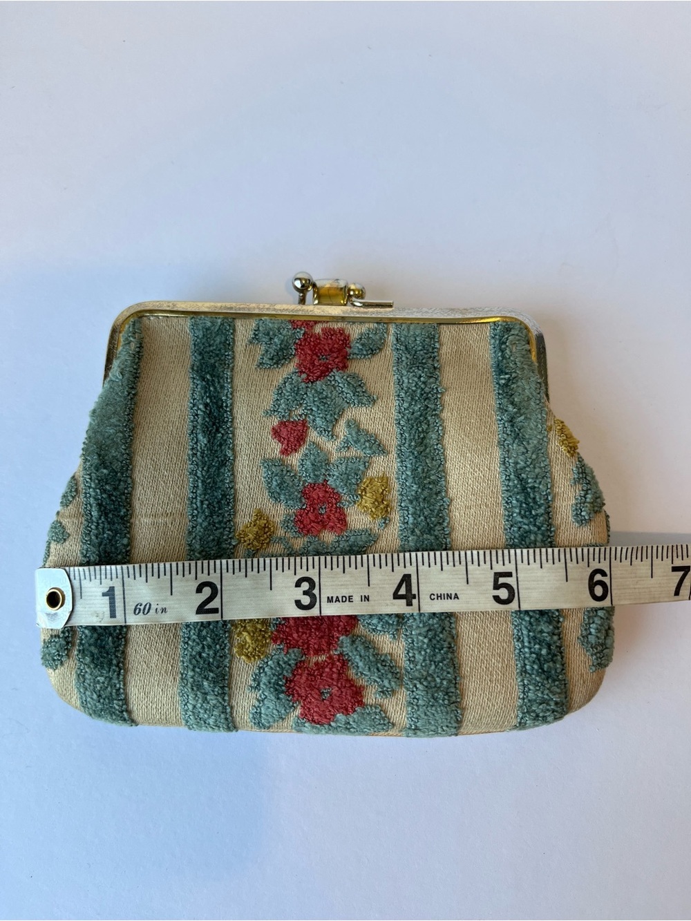 Vintage Tapestry Coin Purse Floral 60’s - Picture 6 of 7